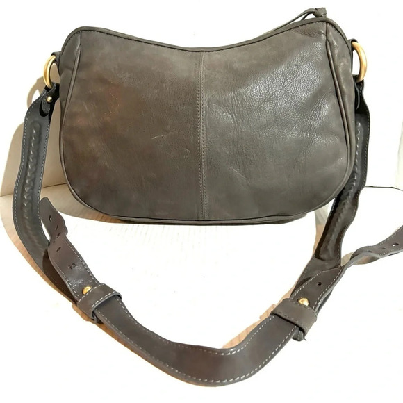 Stuart Weitzman gray leather  suede crossbody handbag - Picture 8 of 9